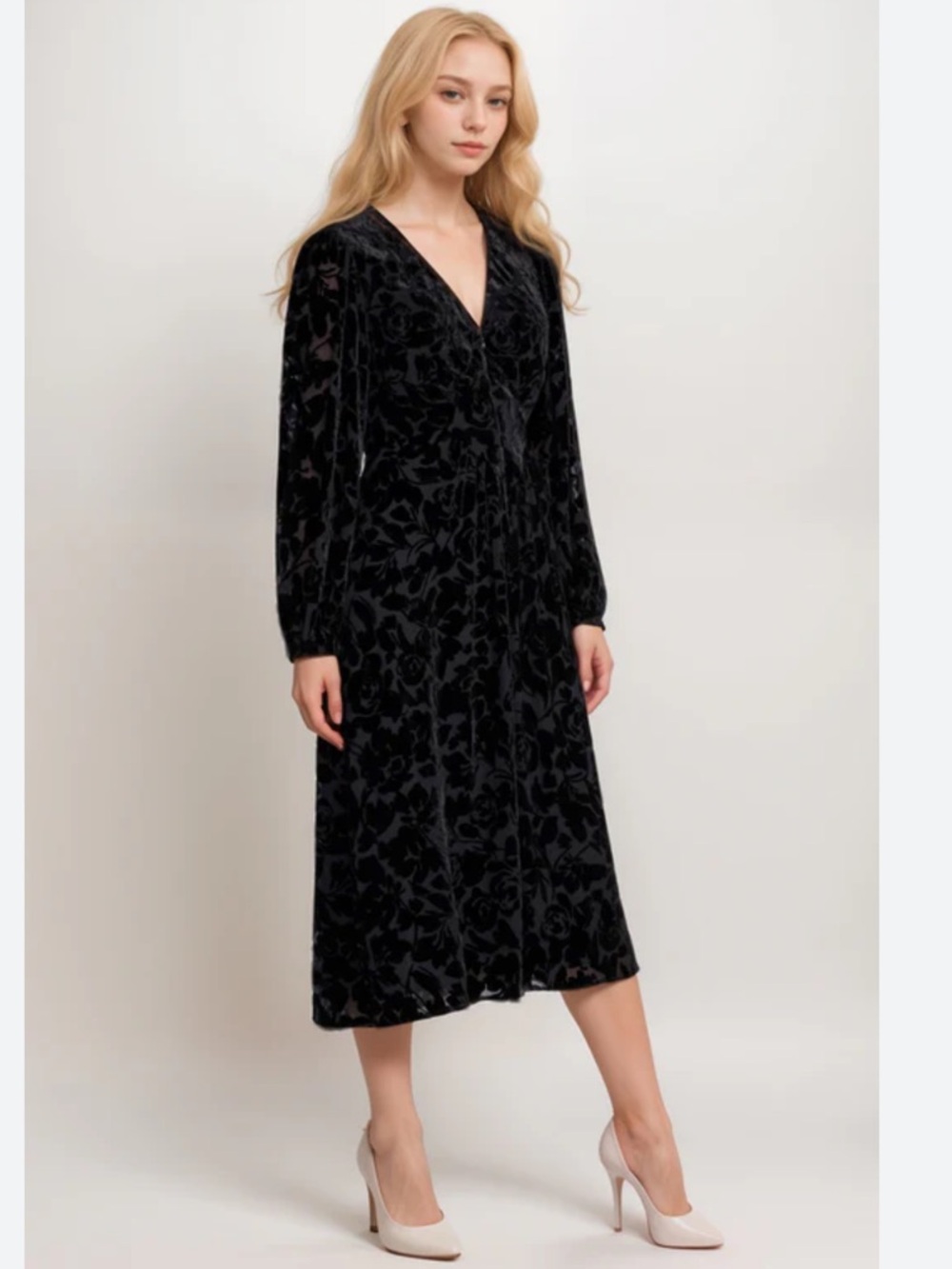 Johnny Was Jade Black Wynnter Midi Dress